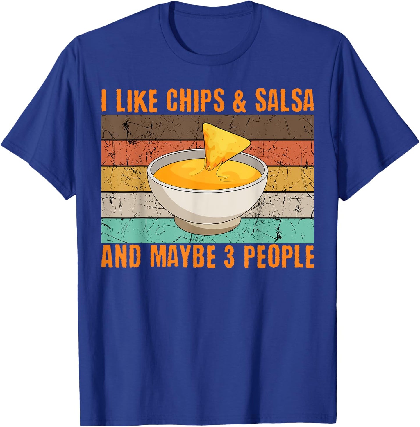 Salsa And Chips Intovert Retro Vintage Mexican Cinco De Mayo T-Shirt - T-Shirt | Royal