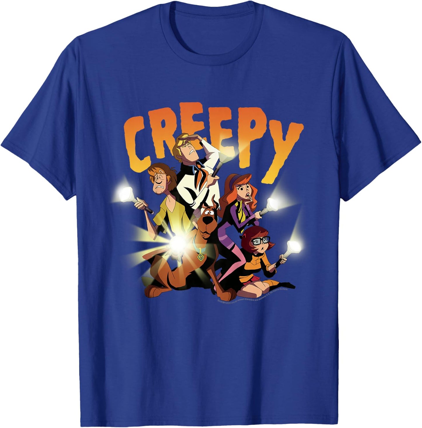 Kids Scooby-Doo Mystery Gang Group Shot Creepy T-Shirt - T-Shirt | Royal