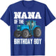 Nana Of The Birthday Boy Family Tractors Farm Trucks Bday T-Shirt - T-Shirt | Royal