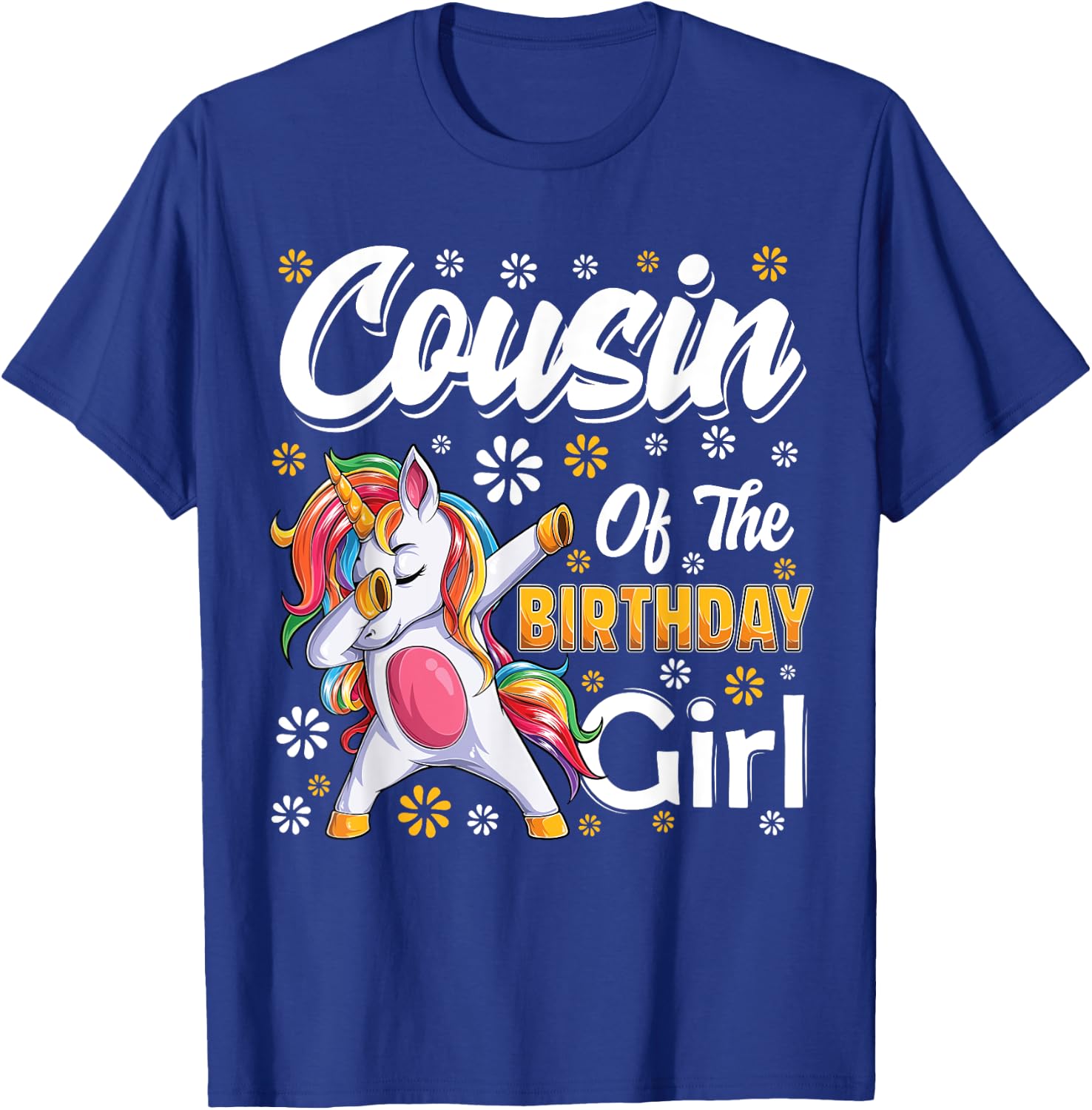 awesome dabbing unicorn birthday Cousin Family Matching T-Shirt - T-Shirt | Royal