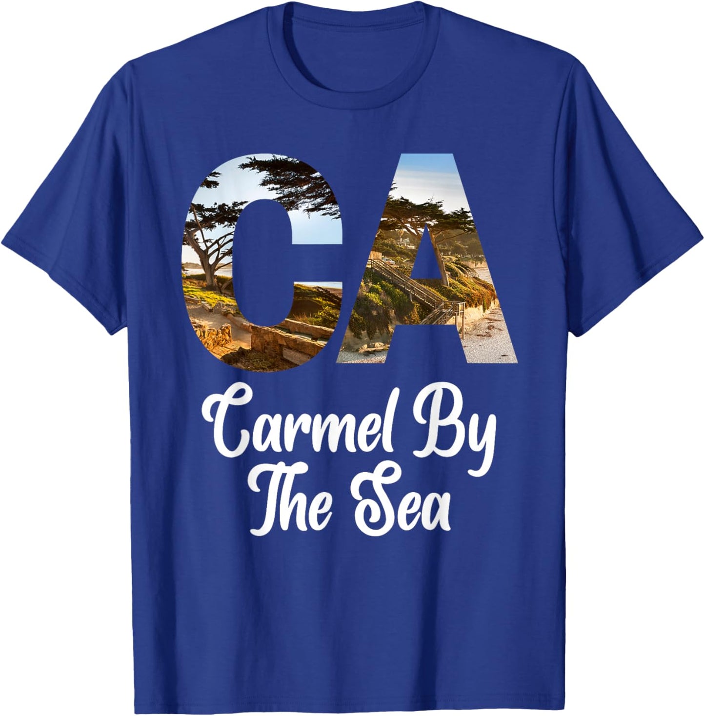 Carmel By The Sea California CA Souvenir Design T-Shirt - T-Shirt | Royal