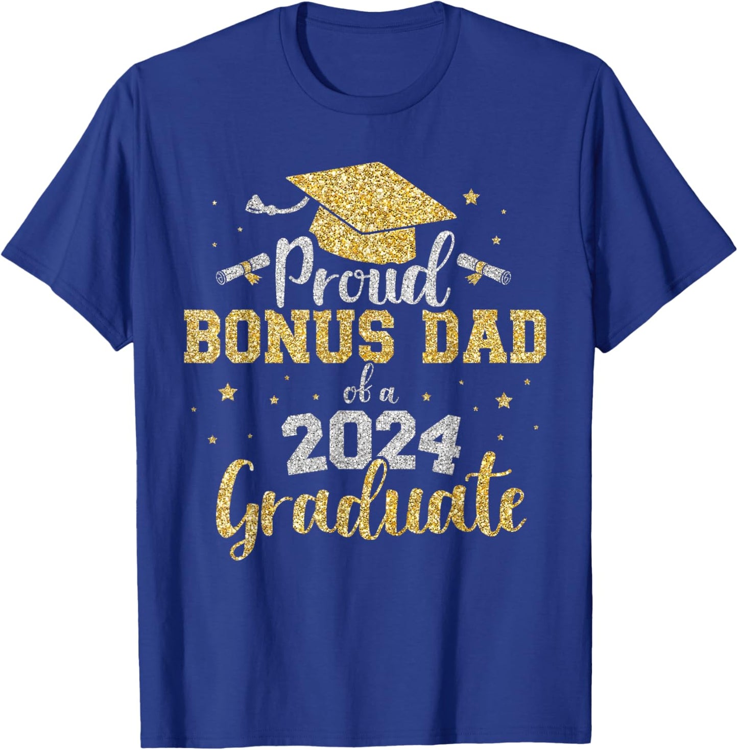 Proud bonus dad of class of 2024 graduate senior graduation T-Shirt - T-Shirt | Royal