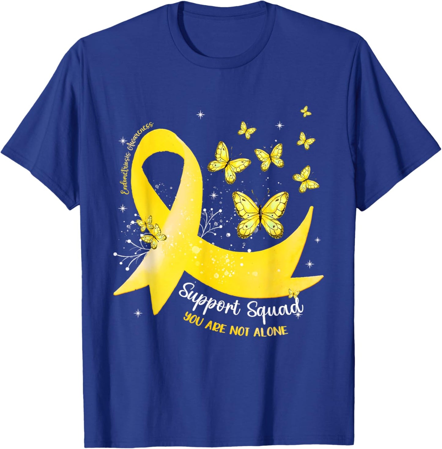 Support Squad Yellow Ribbon Endometriosis Awareness T-Shirt - T-Shirt | Royal