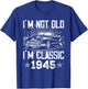 80 Year Old Vintage Classic Car 1945 80th Birthday Gifts Men T-Shirt - T-Shirt | Royal
