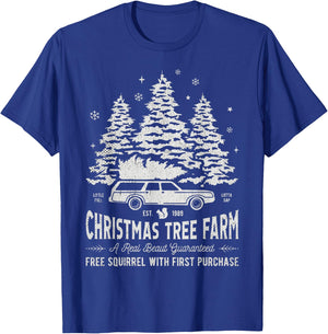 Christmas Movie Car Christmas Tree Farm Funny X-Mas T-Shirt - T-Shirt | Royal