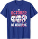 In October We Wear Pink Ghost Halloween Cancer Awareness T-Shirt - T-Shirt | Royal