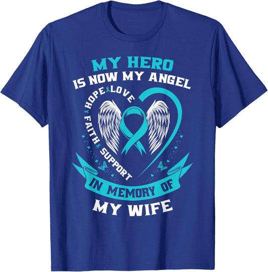 In Memory of my Wife Ovarian Cancer Awareness Memorial Gifts T-Shirt - T-Shirt | Royal