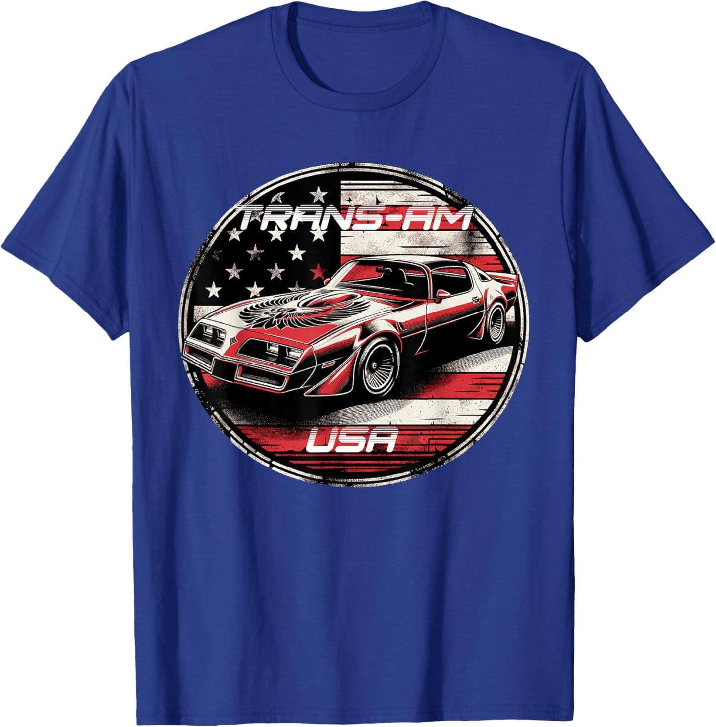 Trans Am Muscle Car American Muscle Trans Am Nation USA Flag T-Shirt - T-Shirt | Royal