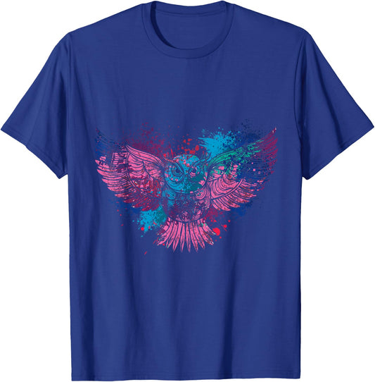 Forest Birds Gift Animal Lover Owl T-Shirt - T-Shirt | Royal