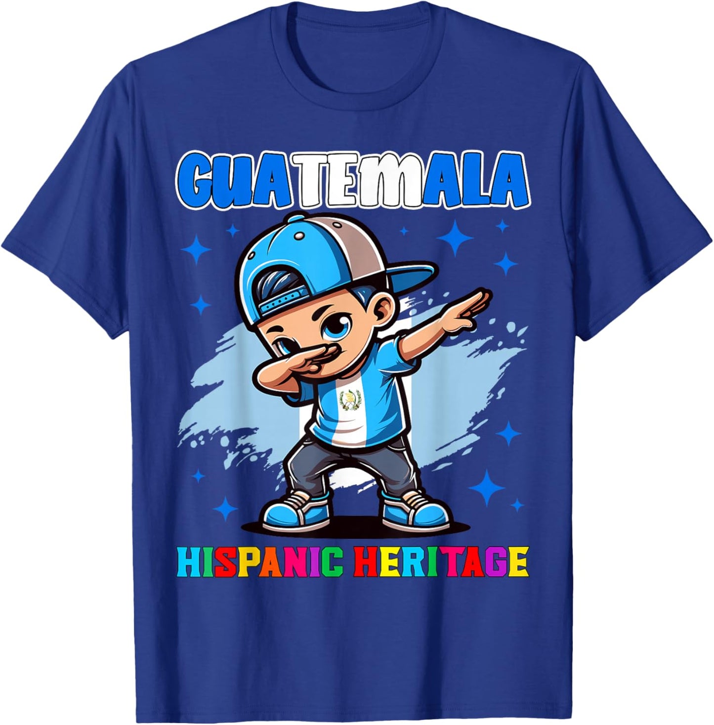 Guatemala Dabbing Kid Hispanic Heritage Celebration for Kids T-Shirt - T-Shirt | Royal