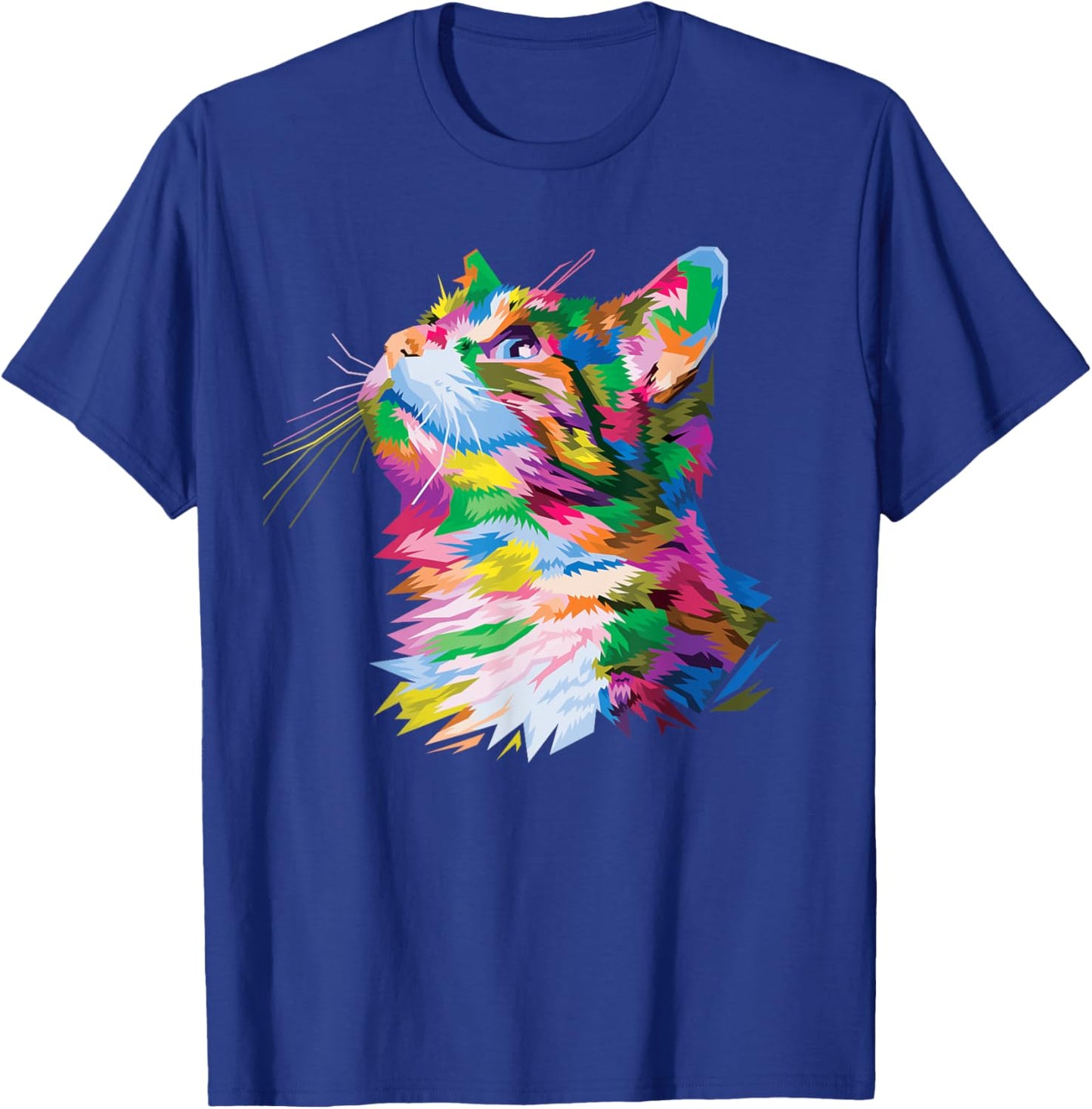 Cute Colorful Cat head for Kitten Lover art Kitty cats T-Shirt - T-Shirt | Royal