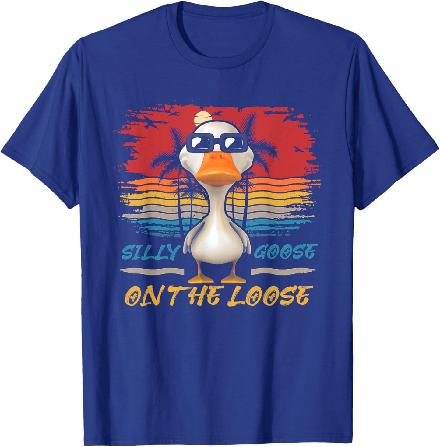 Silly-Goose On The-Loose Vintage Duck Lover Beach Vacation T-Shirt - T-Shirt | Royal