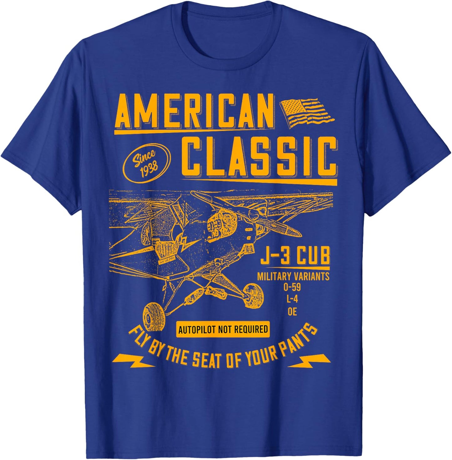Piper Cub Airplane An American Classic T-Shirt - T-Shirt | Royal