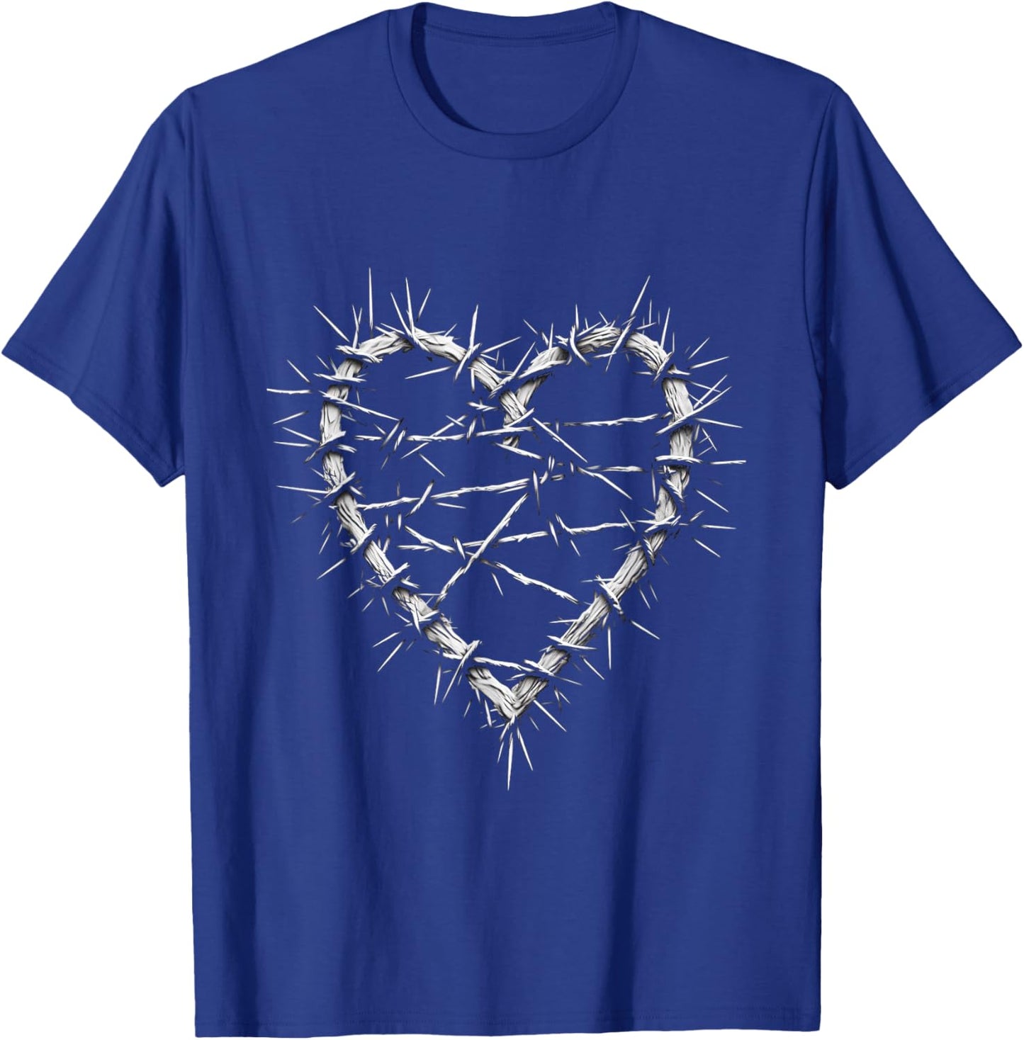 Skater and Skating distressed designs Barbed Wire Heart Gothic Grunge Aesthetic T-Shirt - T-Shirt | Royal