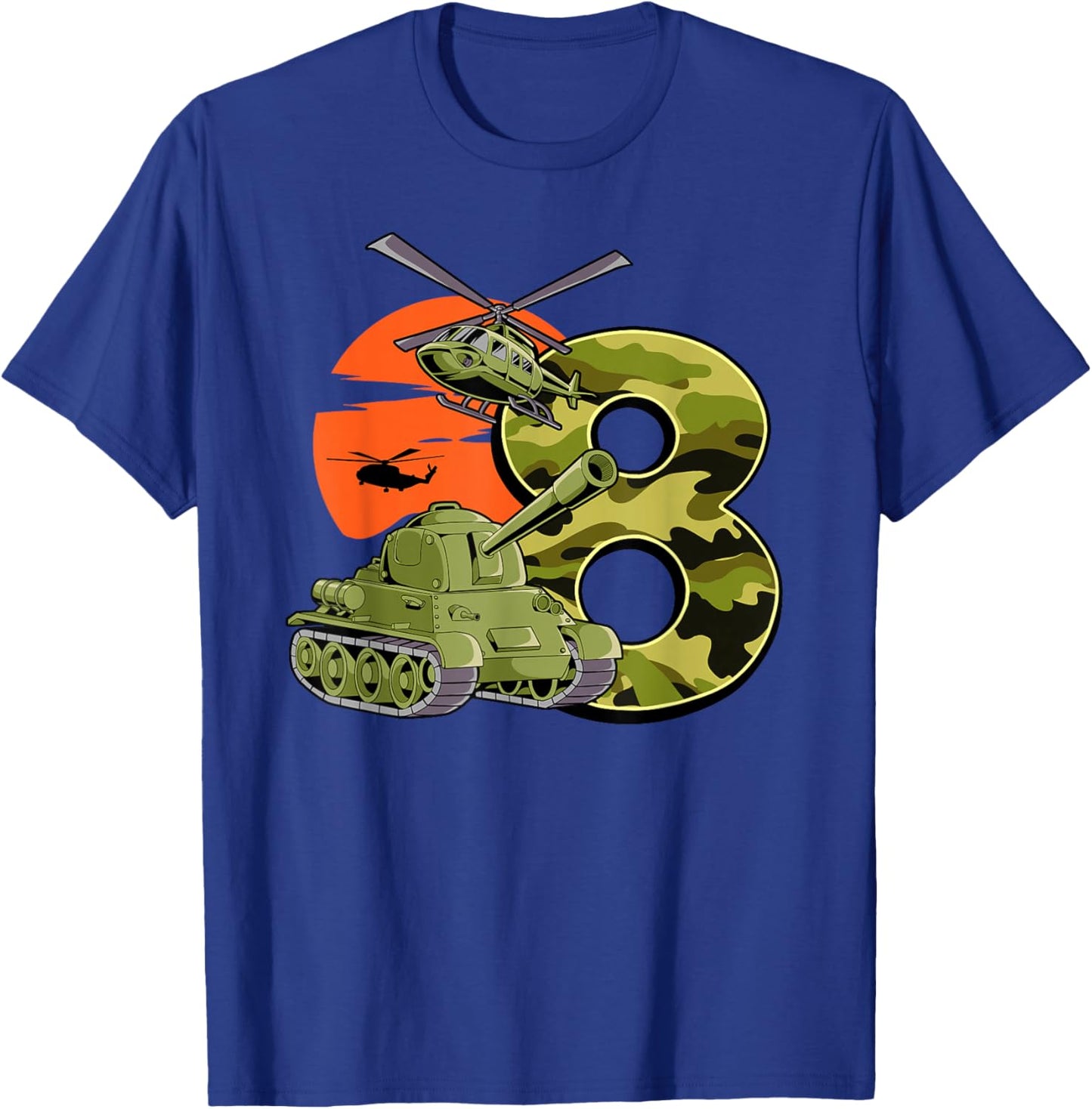 8th Birthday Army T-Shirt - T-Shirt | Royal