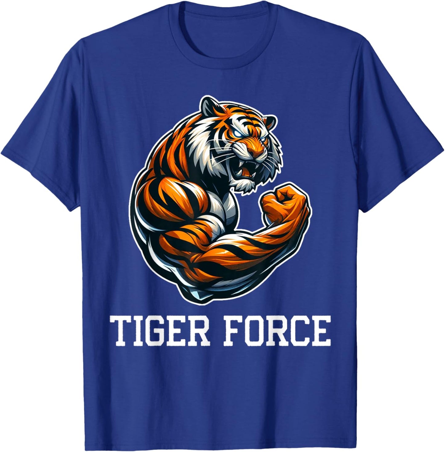 Tiger Force Wild Animal Lover Wildlife Nature Graphic T-Shirt - T-Shirt | Royal