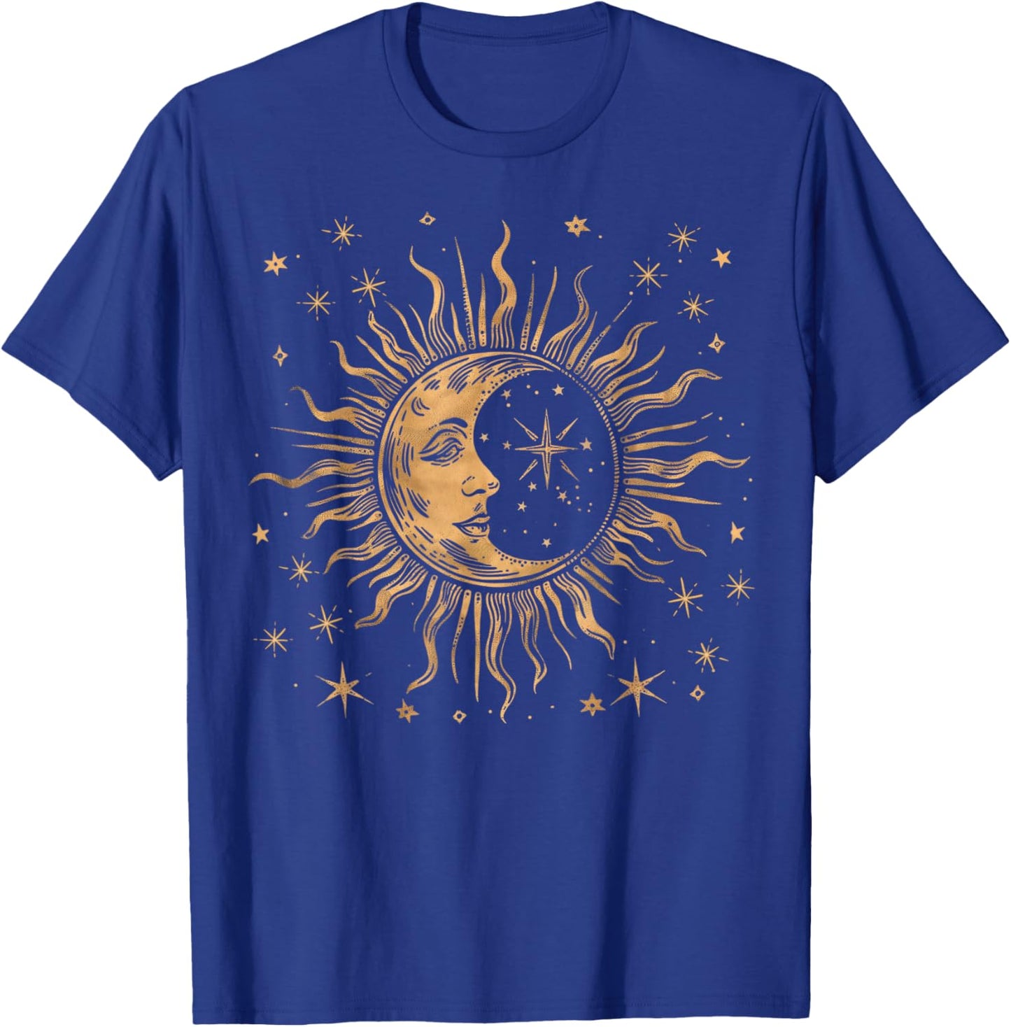Vintage Festival Sonne Mond und Sterne, himmlisch, spirituell T-Shirt - T-Shirt | Royal