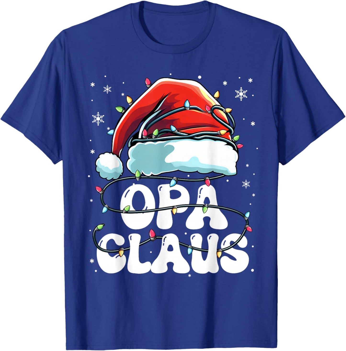 Groovy Opa Claus Christmas Lights Funny Family Xmas Pajama T-Shirt - T-Shirt | Royal