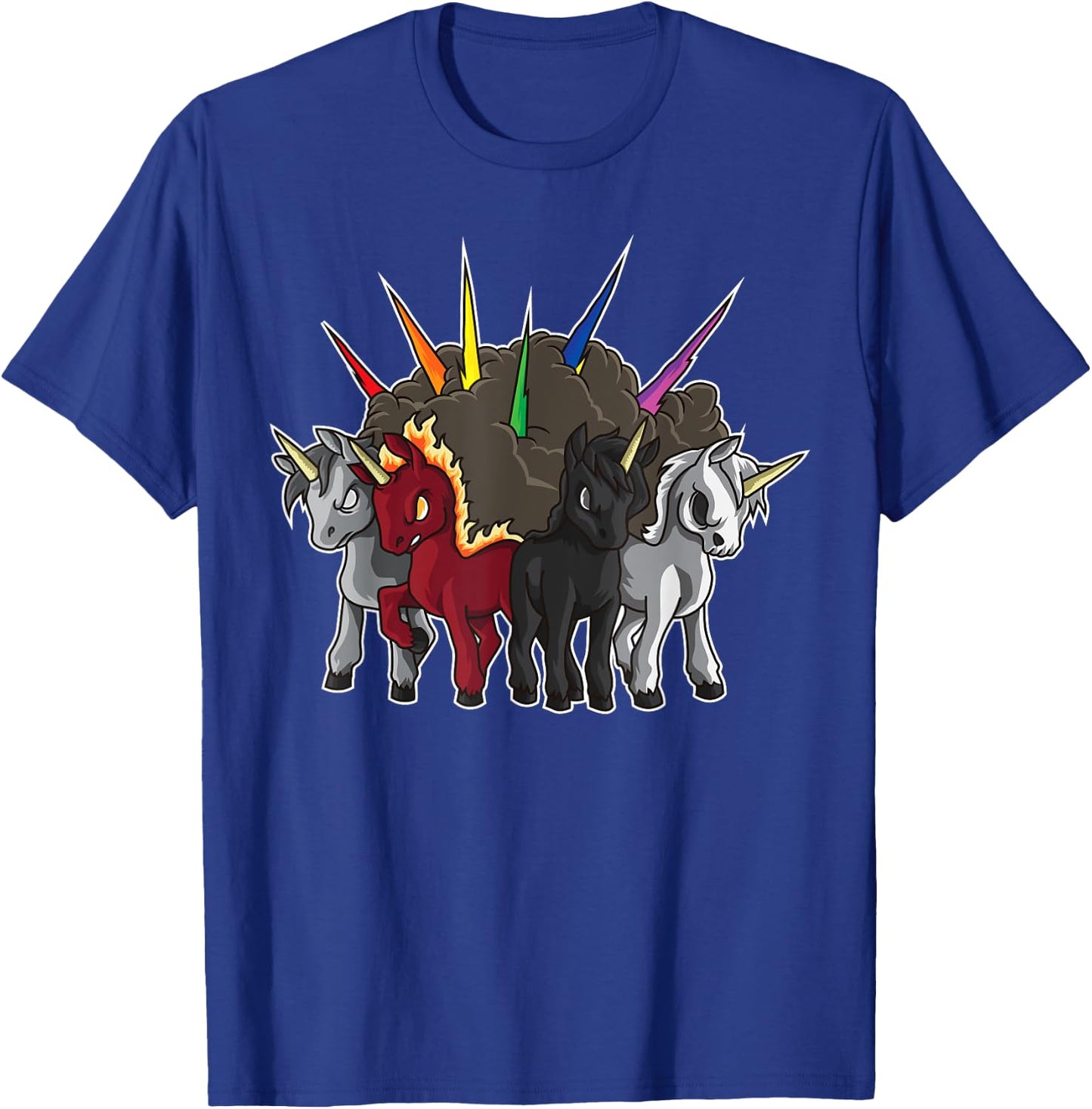 The Four Unicorns Of The Apocalypse - Horsemen Parody T-Shirt - T-Shirt | Royal