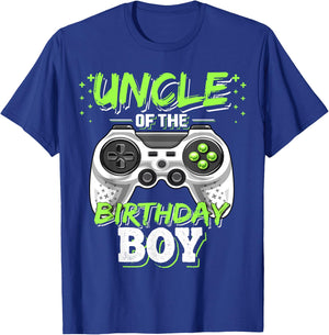 Uncle of the Birthday Boy Matching Video Game Birthday Gift T-Shirt - T-Shirt | Royal