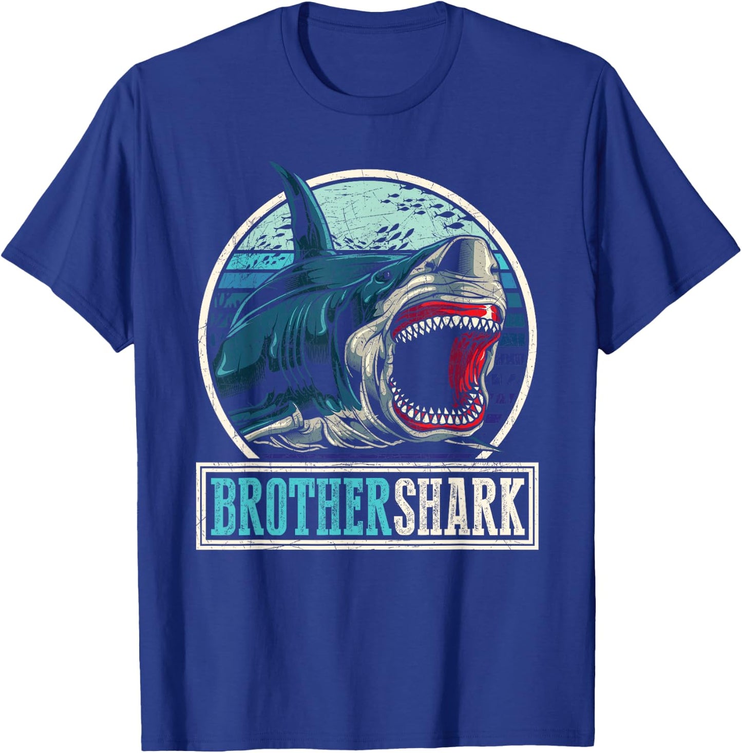 Retro Brother Aquarist Gift Animal Sea Monster Brother Shark T-Shirt - T-Shirt | Royal
