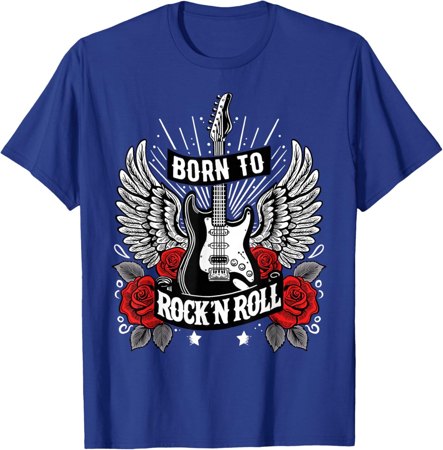 Born To Rock Lets Rock Vintage-Retro-Rock&Roll-Rockkonzert T-Shirt - T-Shirt | Royal