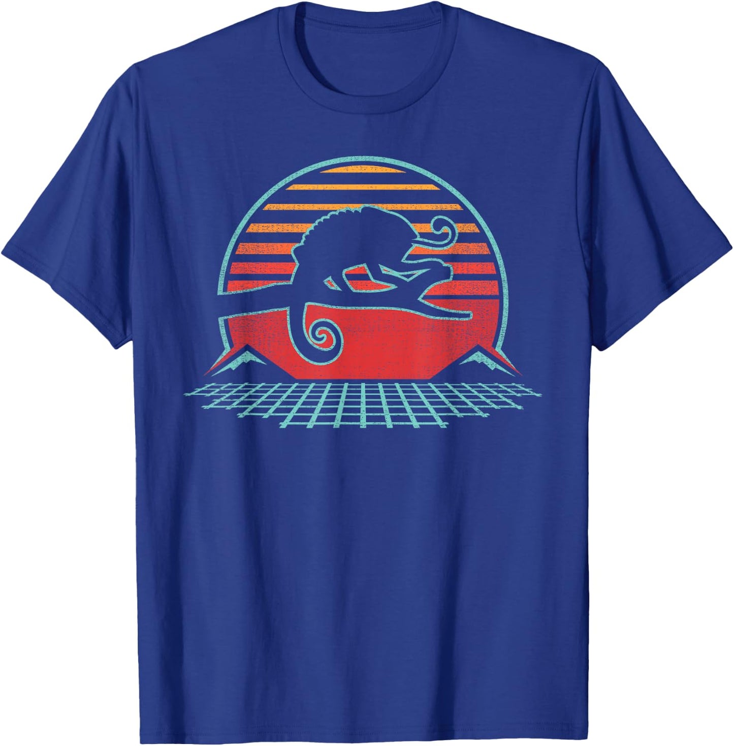 Chameleon Lover Reptile Retro Vintage 80s Style T-Shirt - T-Shirt | Royal