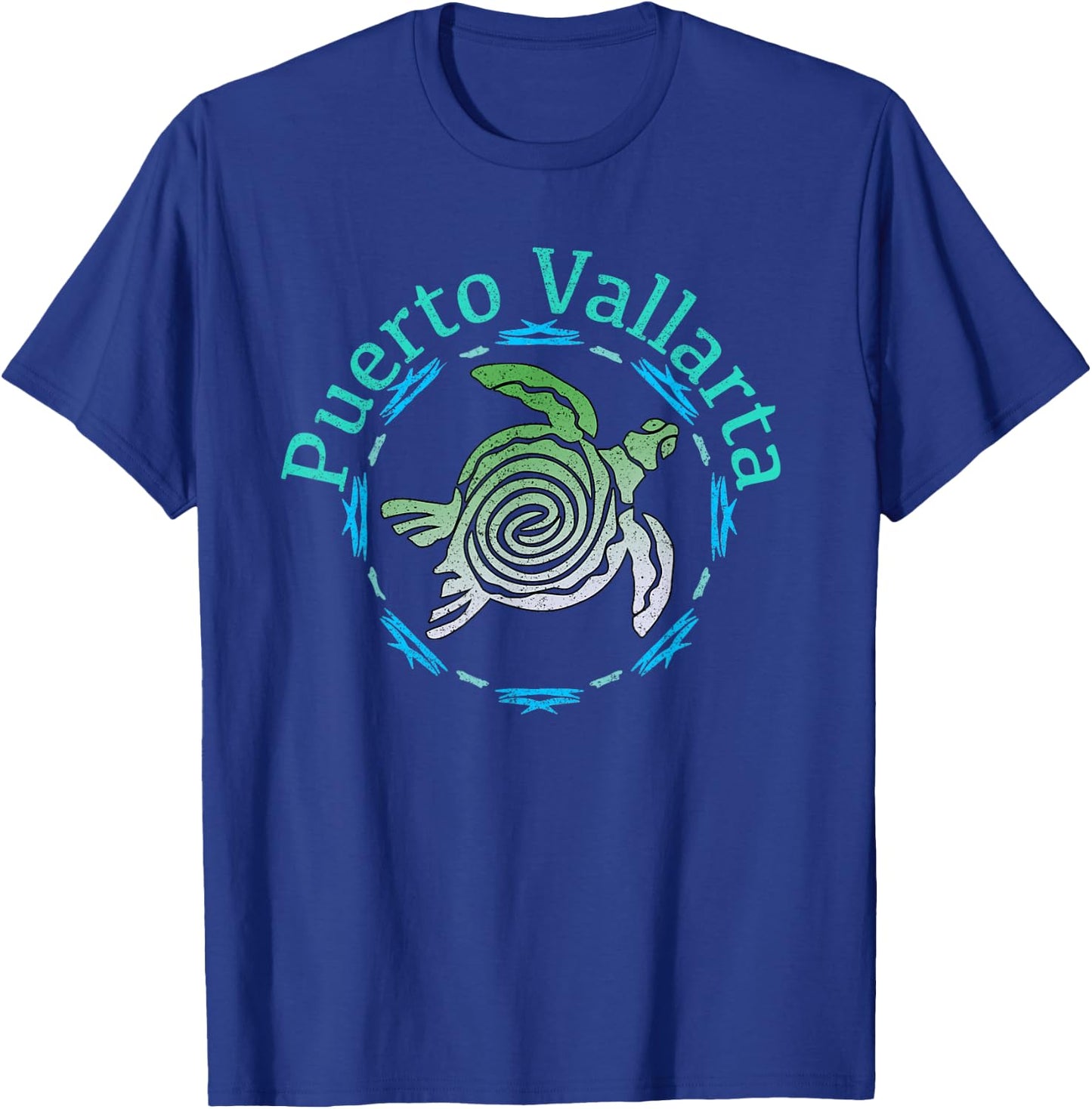 Puerto Vallarta Vintage Tribal Turtle T-Shirt - T-Shirt | Royal