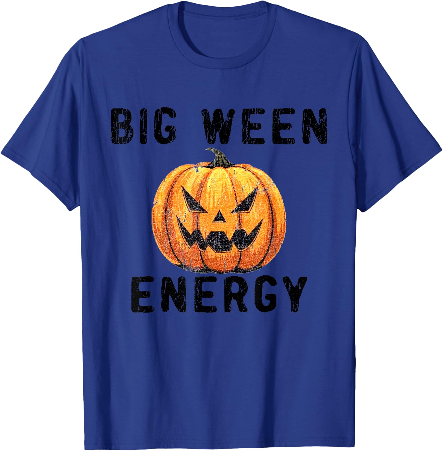 Big Ween Energy Spooky Pumpkin Face Halloween T-Shirt - T-Shirt | Royal