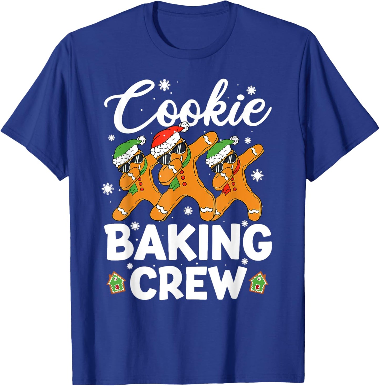 Dancing Gingerbread Man Cookie Baking Crew Christmas Funny T-Shirt - T-Shirt | Royal