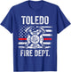 Toledo Ohio Fire Department Thin Red Line Fireman T-Shirt - T-Shirt | Royal