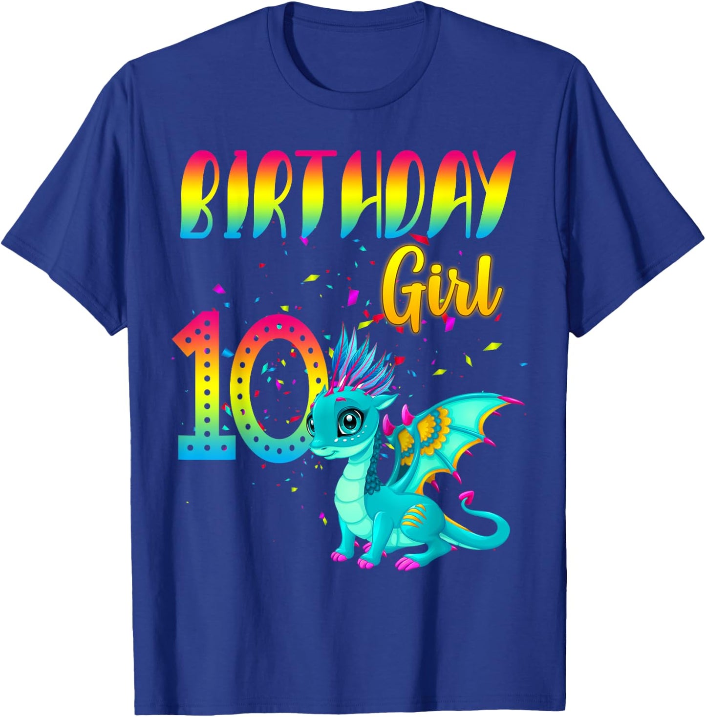 Birthday Girl Dragon 10 Theme Party Outfit T-Shirt - T-Shirt | Royal