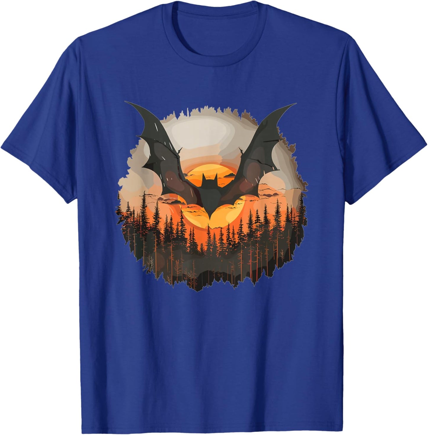 Aesthetic Bat in the Forest I Bat T-Shirt - T-Shirt | Royal