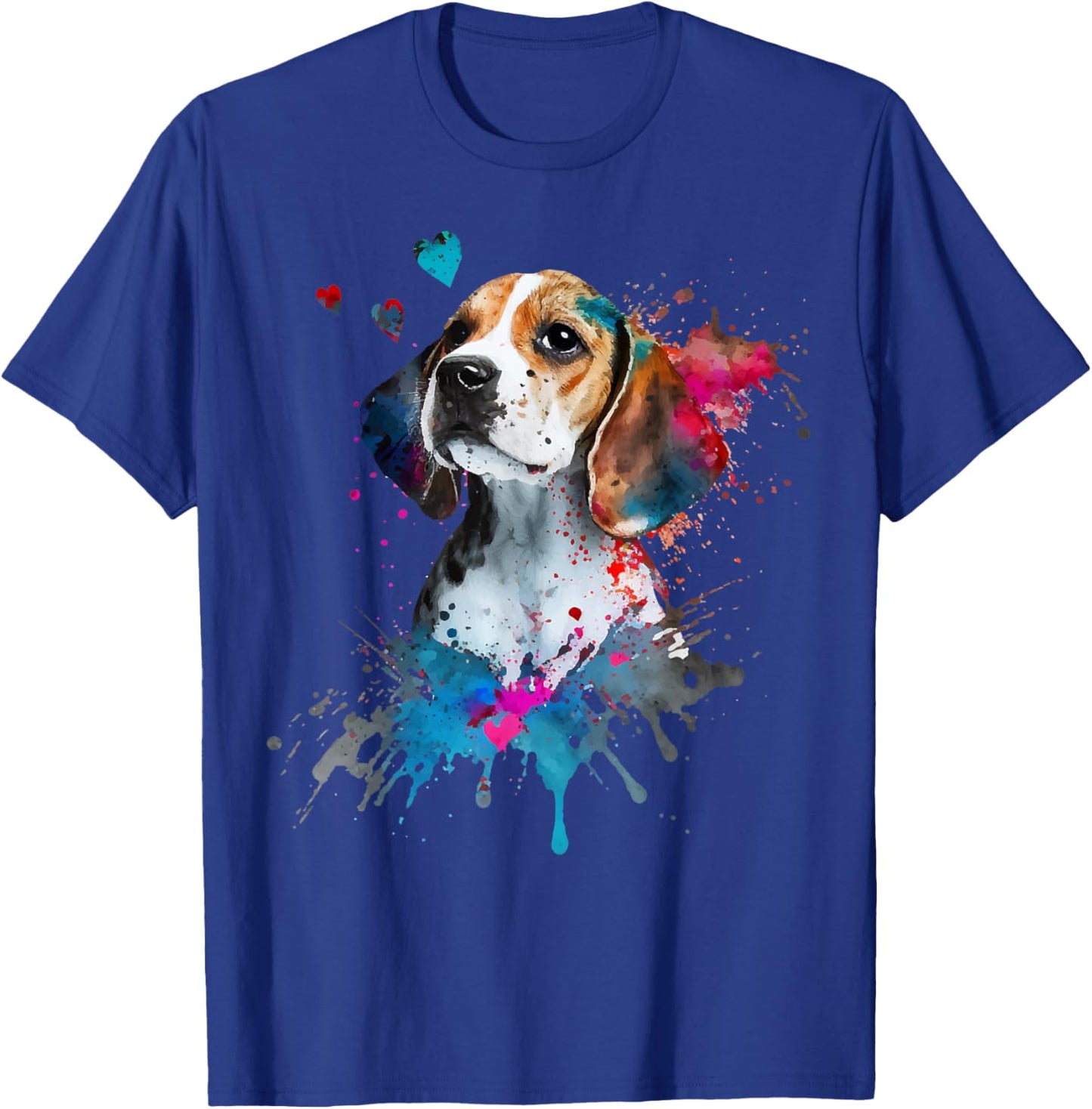 Cute Beagle Puppy Lover Dog Mom Watercolor Dog Portrait T-Shirt - T-Shirt | Royal