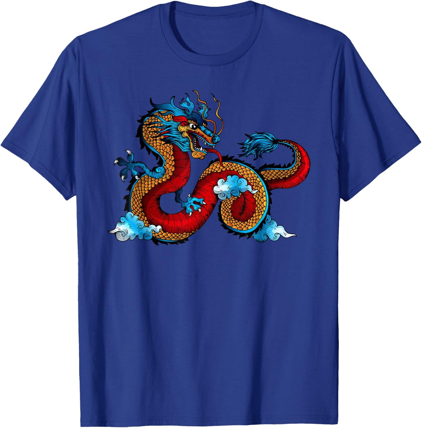 Beautiful Chinese Dragon in The Clouds Art T-Shirt - T-Shirt | Royal