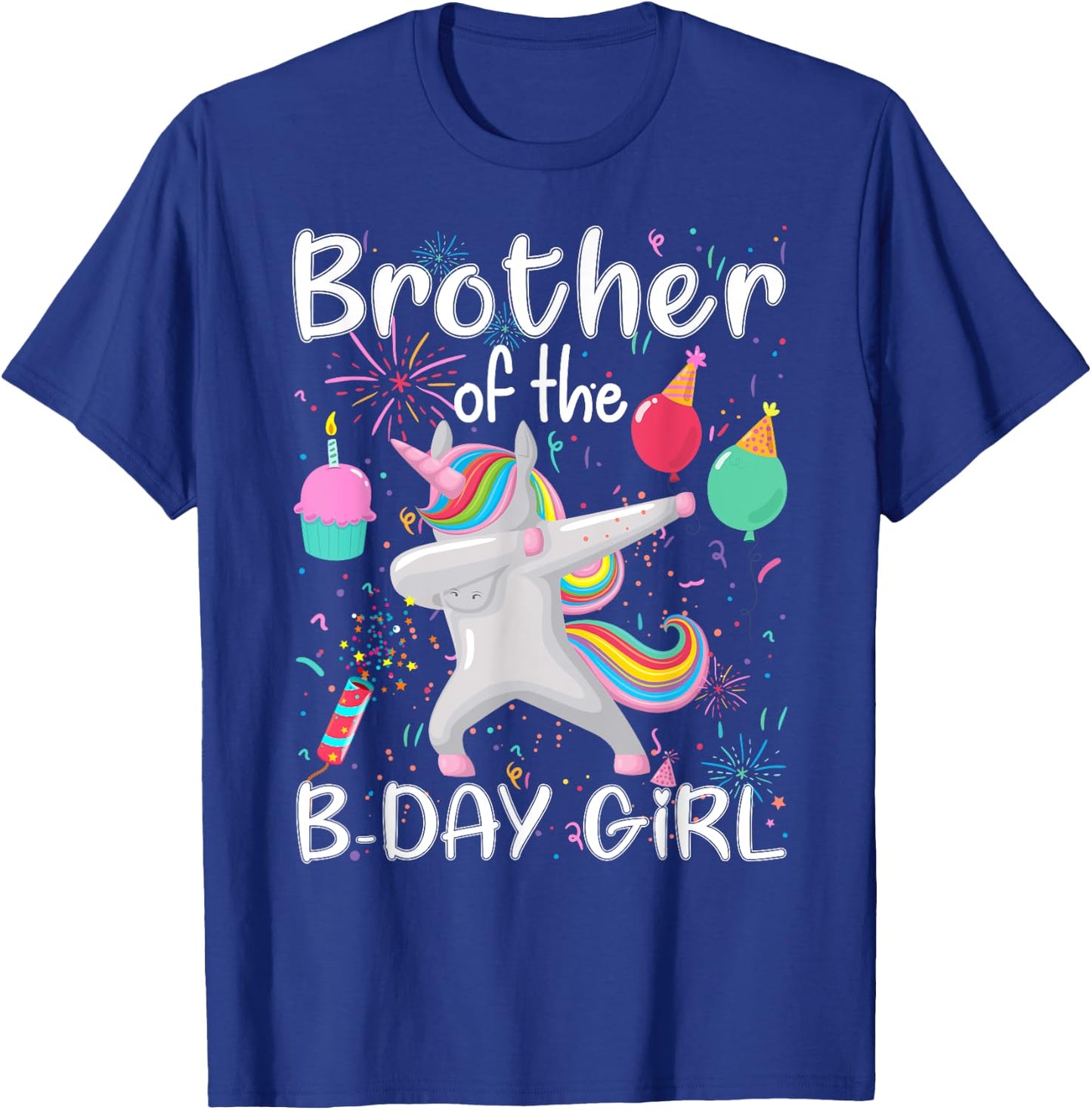 Brother of The Birthday Girl Unicorn Dabbing Party T-Shirt - T-Shirt | Royal