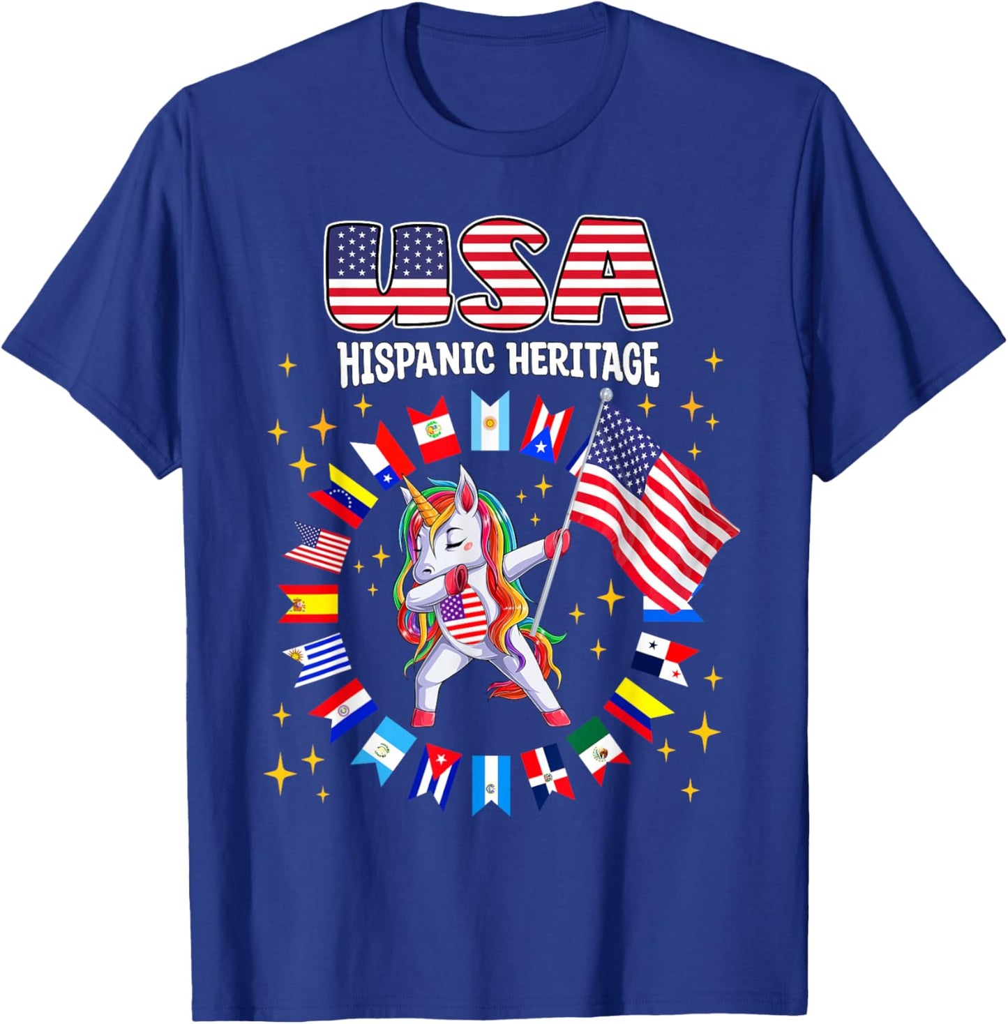 Hispanic Heritage Month USA flag kids boys girls toddler T-Shirt - T-Shirt | Royal