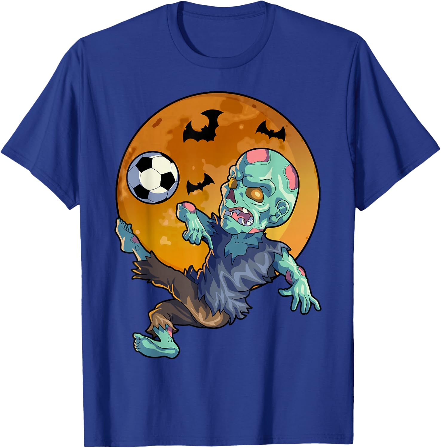 Soccer Zombie Halloween Men Boys Soccer Halloween T-Shirt - T-Shirt | Royal