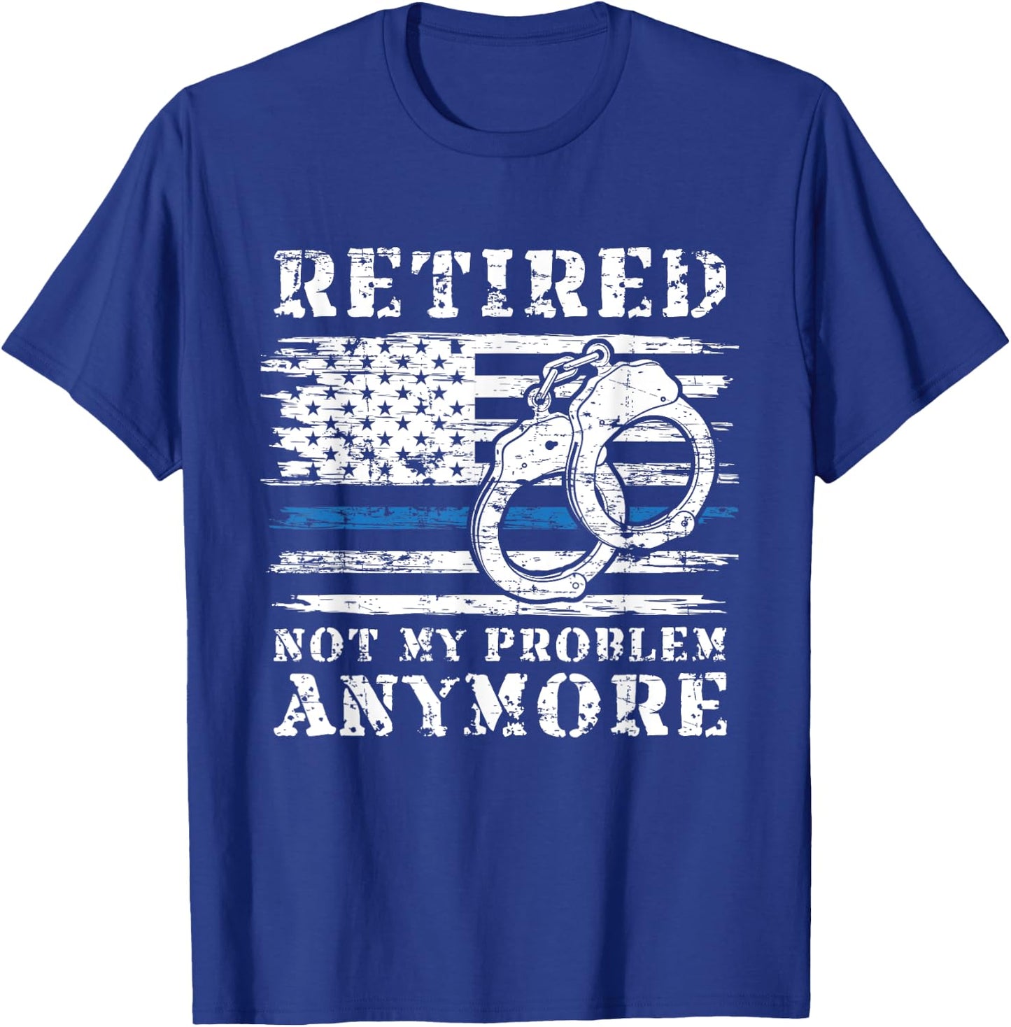 Retired Police Officer Retirement Gift Funny Police T-Shirt - T-Shirt | Royal