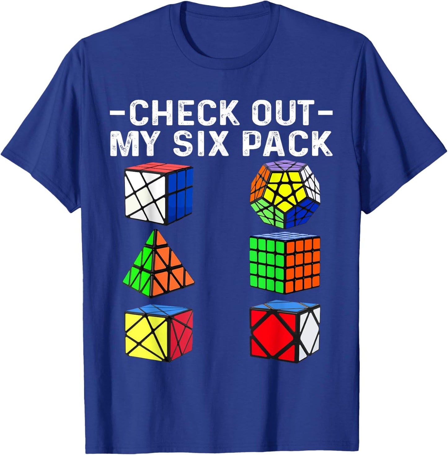 Check Out My Six Pack Puzzle Cube Funny Speed Cubing T-Shirt - T-Shirt | Royal