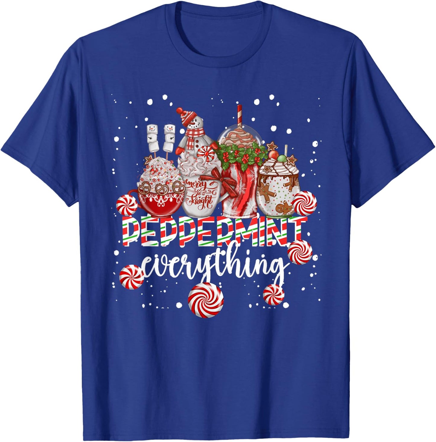 Christmas Peppermint Everything Coffee Chocolate Mocha Xmas T-Shirt - T-Shirt | Royal