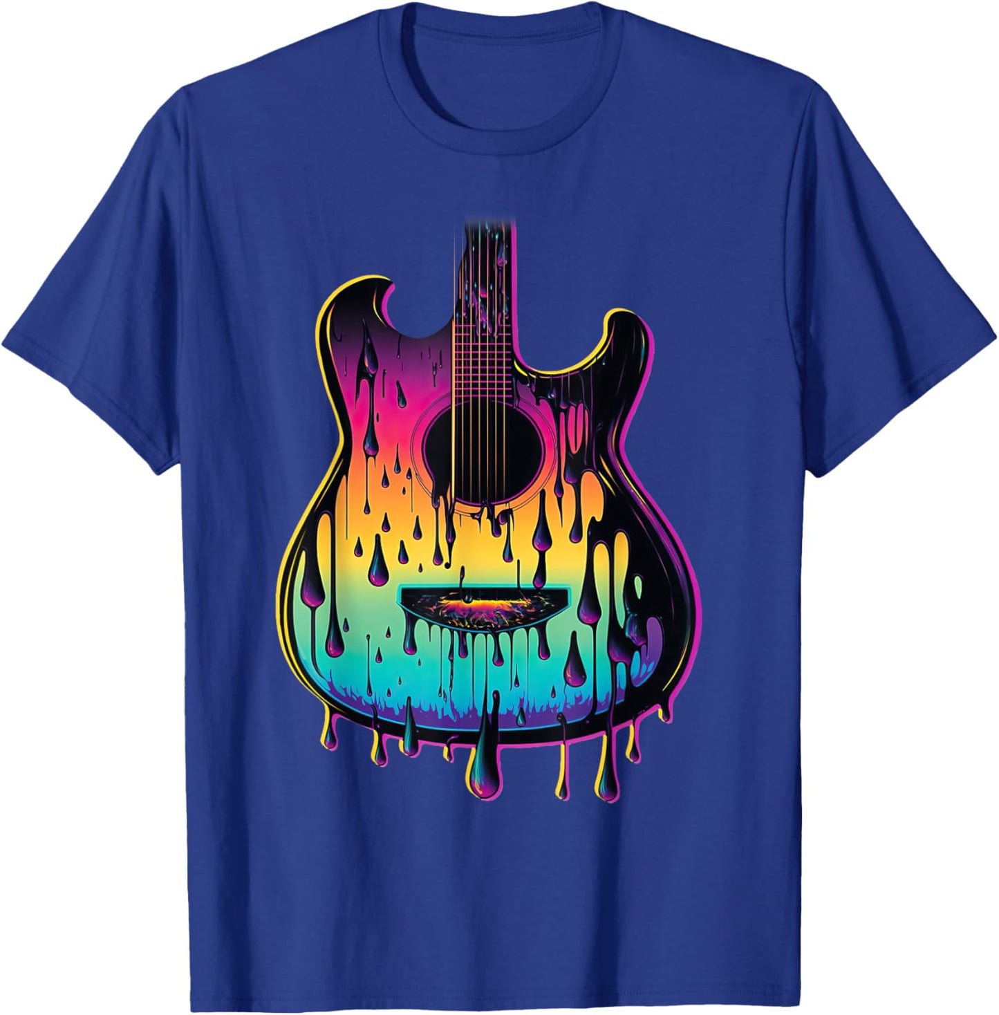 Guitar Graphic Music Lover - Acoustic Guitar Player Musician T-Shirt - T-Shirt | Royal