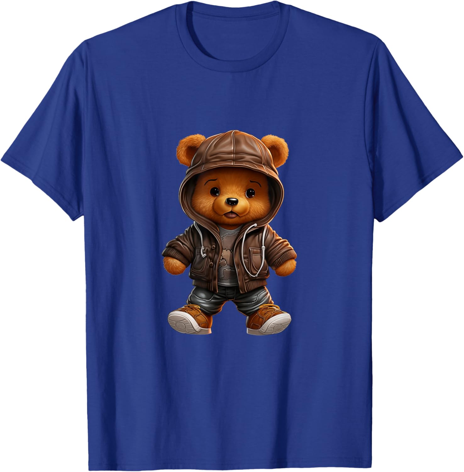 Urban hip hop novelty graphic teddy bear T-Shirt - T-Shirt | Royal