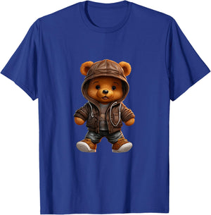 Urban hip hop novelty graphic teddy bear T-Shirt - T-Shirt | Royal