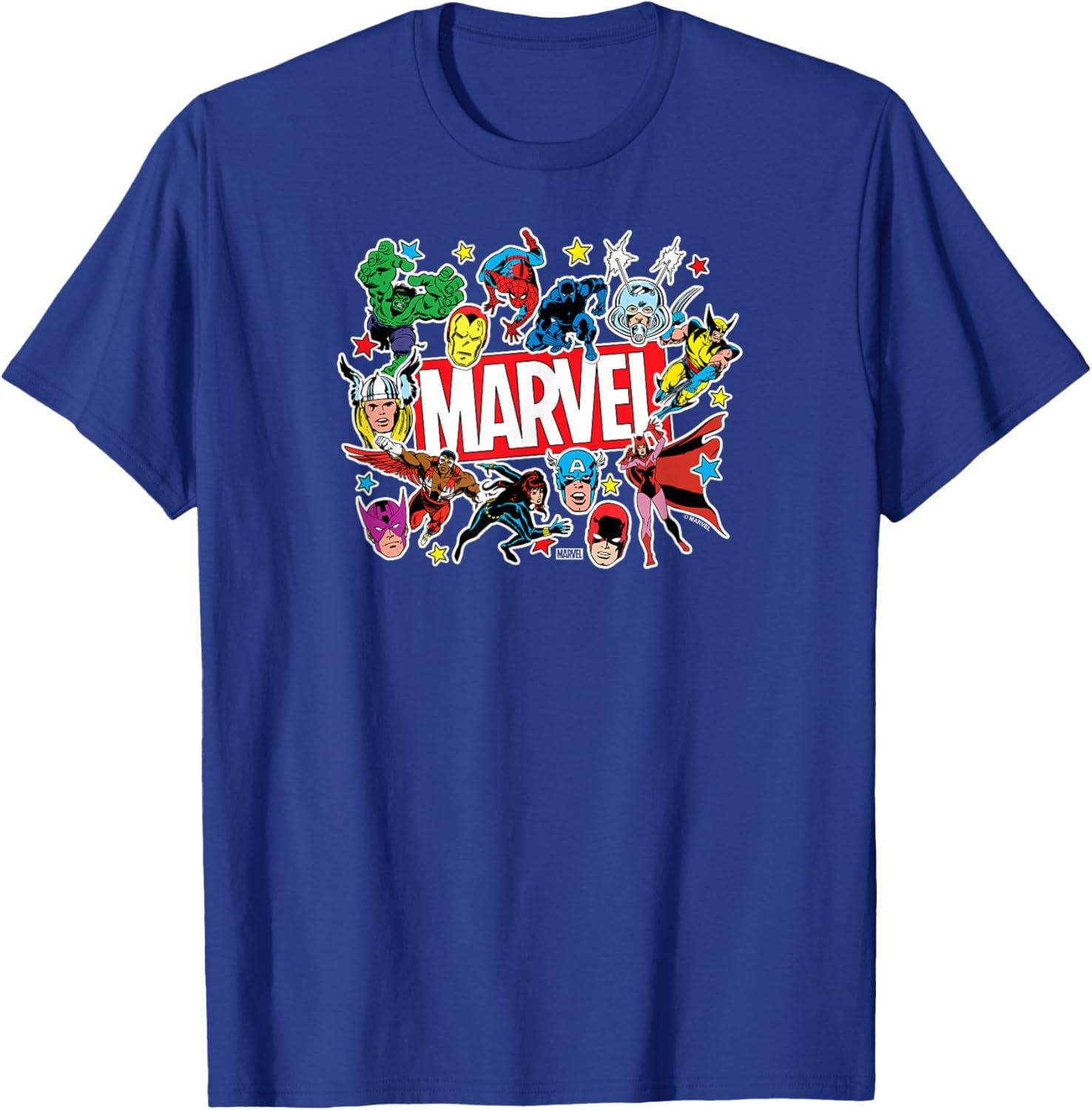 Marvel - Sticker Collage T-Shirt - T-Shirt | Royal