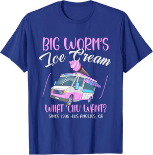 Big Worm's Ice Cream What Chu Want? Hello Summer Sea & Beach T-Shirt - T-Shirt | Royal