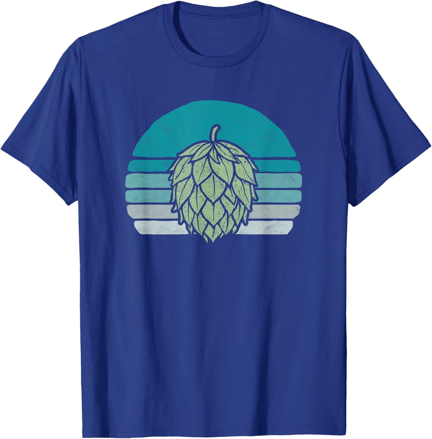 Hops Lover Vintage Beer Graphic Dark Sunset Hop Illustration T-Shirt - T-Shirt | Royal