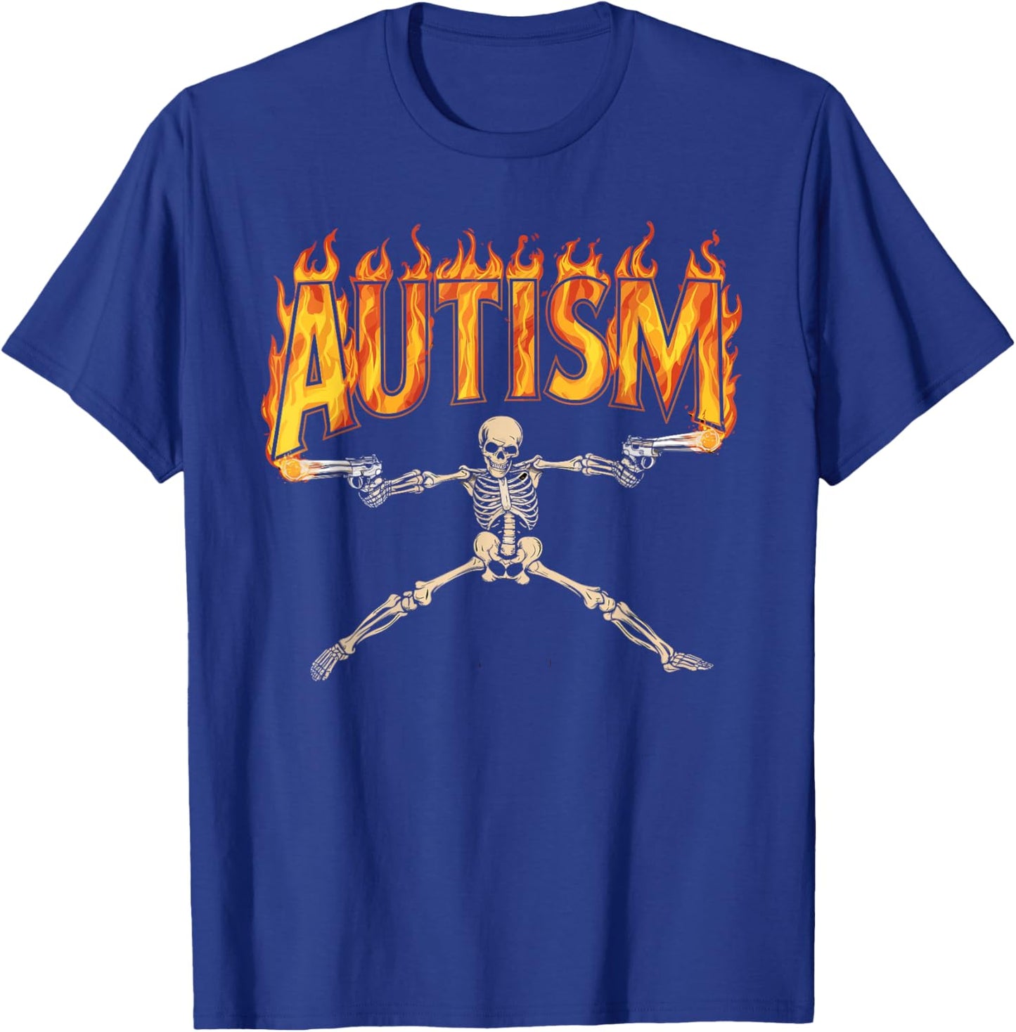 Autism Awareness Autism Skeleton Meme T-Shirt - T-Shirt | Royal