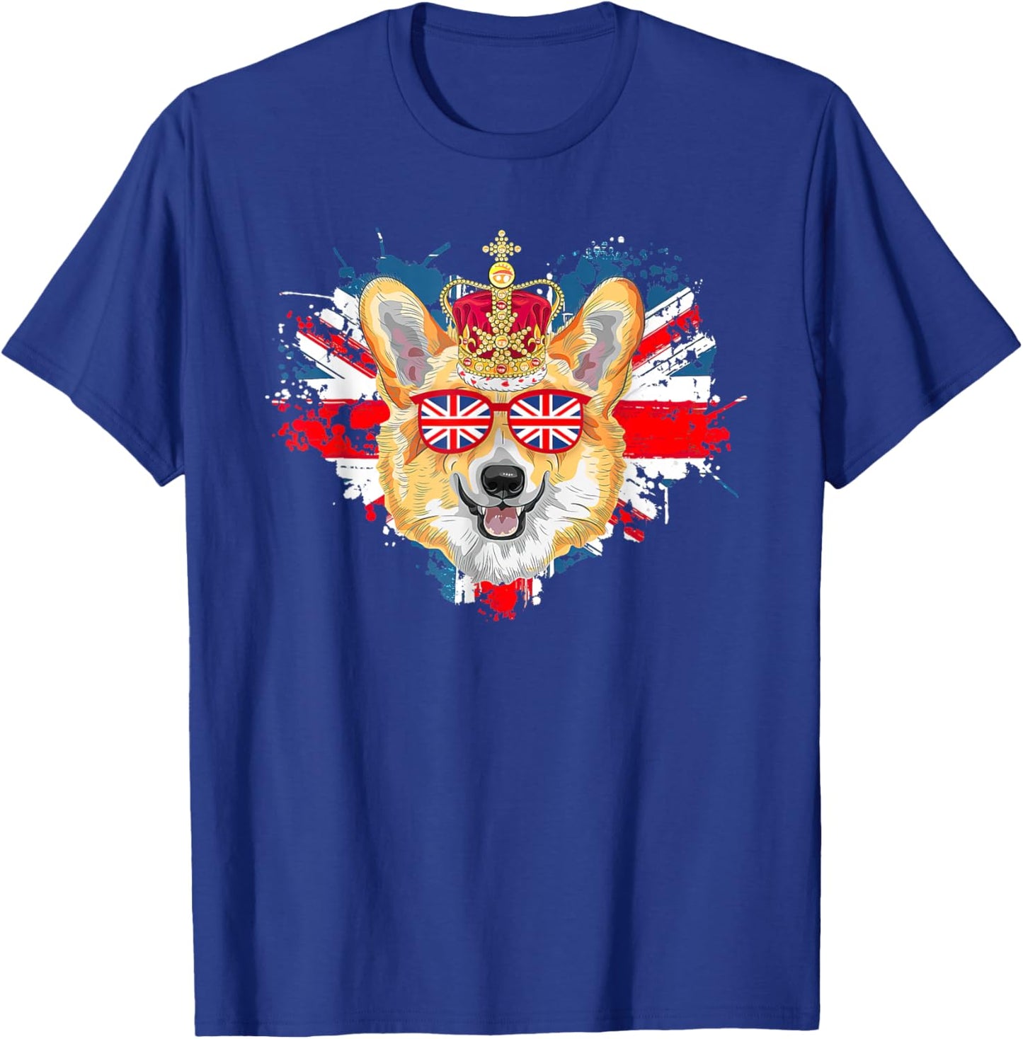 Corgi British Dog Union Jack Flag England Crown Queen Jubile Men Women Kids T-Shirt - T-Shirt | Royal