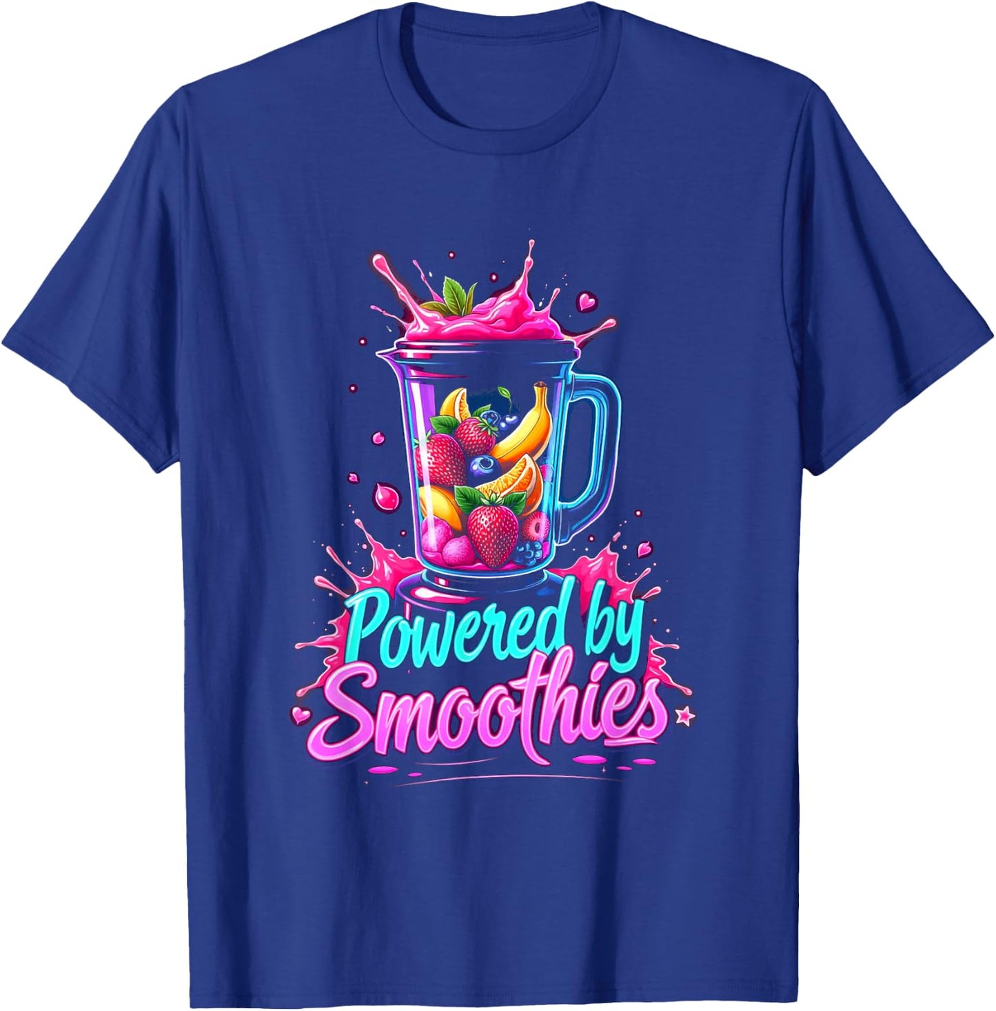 Powered By Smoothies Smoothie Health Drink Vegan Life T-Shirt - T-Shirt | Royal